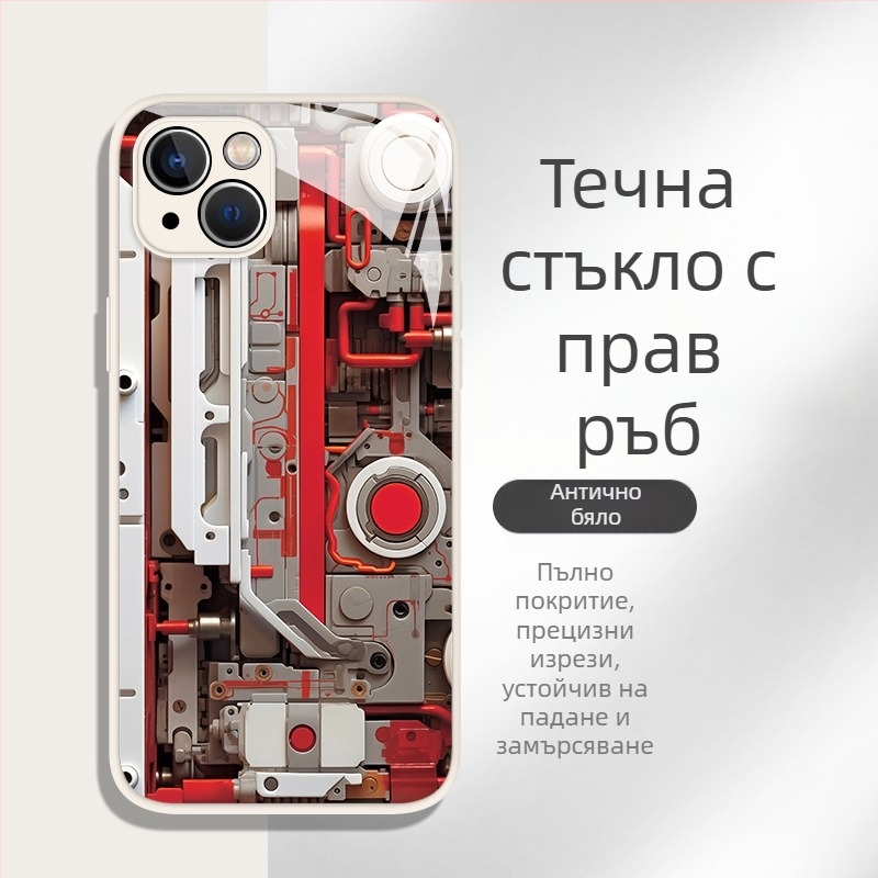 Мъжки калъф за телефон за iPhone 7, 11, 12 mini, 12, 13 Pro/Pro Max и 14 Pro Max — удароустойчив, с течно стъкло