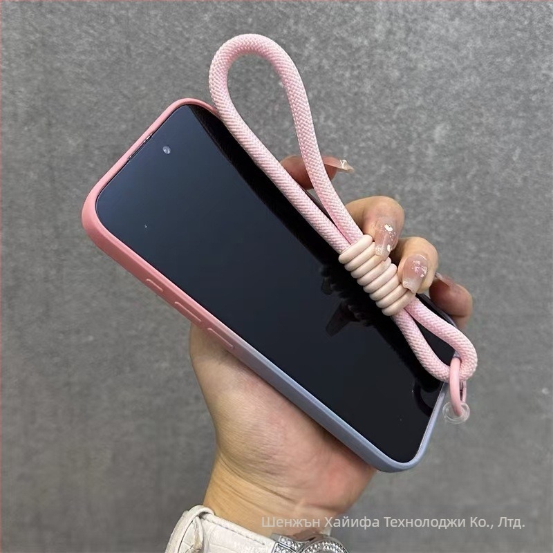 Подходящ за Apple 17 Promax Gradient Magnetic Case за iPhone 16, силиконов матиран калъф за обектив с пълно покритие и меко покритие.