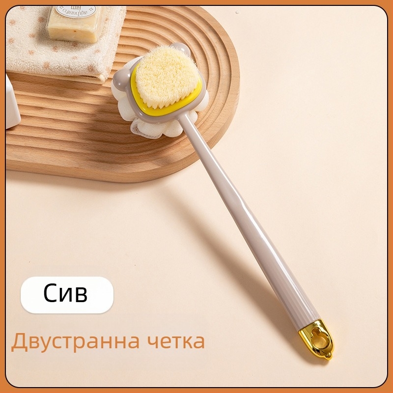 Дълга дръжка, четка за почистване, двустранна мека силиконова четка за вана, четка за почистване на тяло, четка за вана, четка за триене на гръб, четка за артефакти на едро
