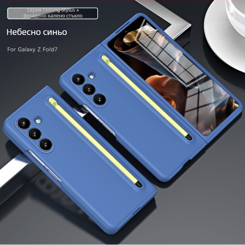 Подходящ за калъф за мобилен телефон Samsung Z Fold7, официален калъф и фолио в същия стил, вградени със защитен калъф Stylus Fold6/5/4