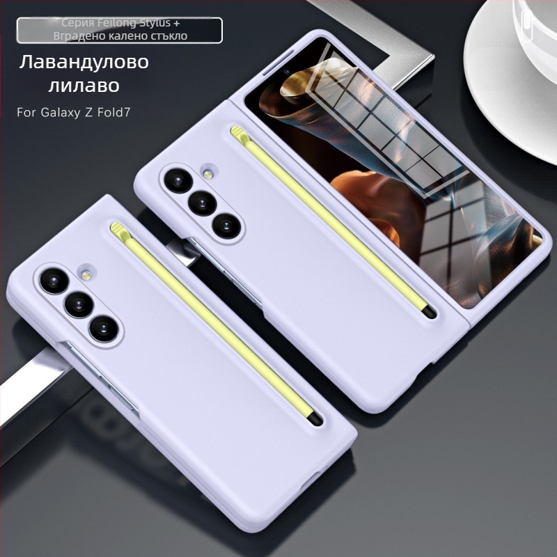 Подходящ за калъф за мобилен телефон Samsung Z Fold7, официален калъф и фолио в същия стил, вградени със защитен калъф Stylus Fold6/5/4