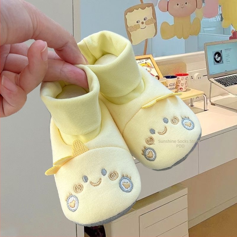 Пролетни, есенни и зимни бебешки обувки с мека подметка за мъже и жени, непадащи обувки за 6 до 12 месеца, 0-1 година, памучни обувки за малки деца и новородени
