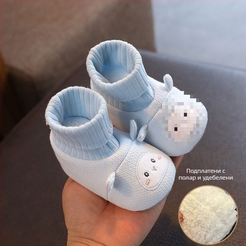 Пролетни, есенни и зимни бебешки обувки с мека подметка за мъже и жени, непадащи обувки за 6 до 12 месеца, 0-1 година, памучни обувки за малки деца и новородени