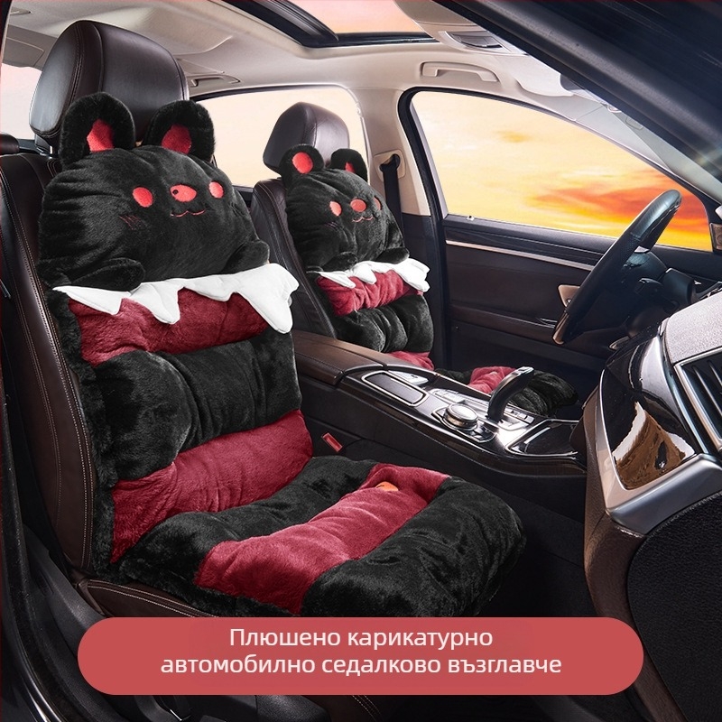 2025 Нова плюшена зимна възглавница за кола с анимационен герой, възглавница за кола за дома и офиса, общ фабричен аутлет