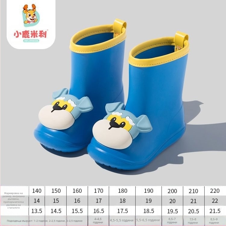 Детски гумени ботуши за момчета, детска градина, момичета, училище, универсални детски водоустойчиви гумени ботуши с мека подметка, неплъзгащи се с анимационни герои