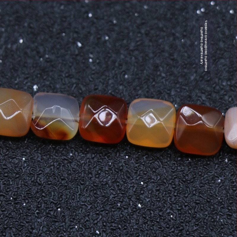 Кристален ахат, полускъпоценен камък 8 мм, квадратни фасетирани мъниста, свободни, гривна "Направи си сам", колие, бижута, аксесоари, материали, едро
