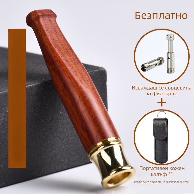 Филтър за цигари Jinsinan от масивно дърво, цигарен филтър, едър, среден и фин, за трикратна употреба, циркулационен тип, може да се пере