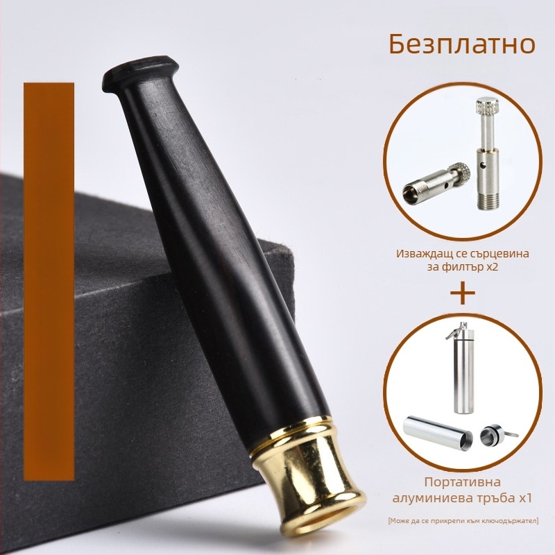 Филтър за цигари Jinsinan от масивно дърво, цигарен филтър, едър, среден и фин, за трикратна употреба, циркулационен тип, може да се пере