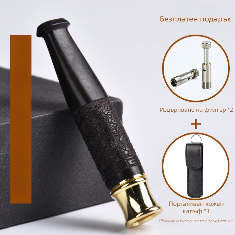 Филтър за цигари Jinsinan от масивно дърво, цигарен филтър, едър, среден и фин, за трикратна употреба, циркулационен тип, може да се пере