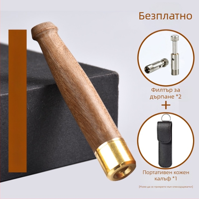 Филтър за цигари Jinsinan от масивно дърво, цигарен филтър, едър, среден и фин, за трикратна употреба, циркулационен тип, може да се пере
