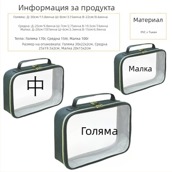 Популярна козметична чанта от три части, чанта за съхранение на пътни принадлежности, чанта за тоалетни принадлежности с голям капацитет, чанта за съхранение на летищни принадлежности