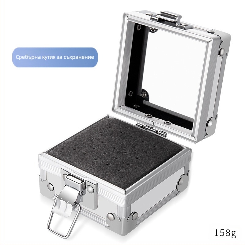 Трансгранично почистване на полиращи глави Кутия за съхранение с 30 дупки 100-дупкова квадратна шлифовъчна глава за нокти, прахоустойчива прозрачна стойка за показване на склад