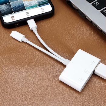 Двоен 3-в-1 Type-C OTG четец за SD/TF карти и USB камера