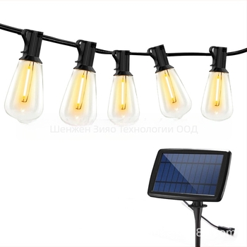 ST38 грушевидна слънчева LED нишкова светлина – USB зареждане, IP65 водоустойчив корпус от поликарбонат, за външна употреба, 4 режима