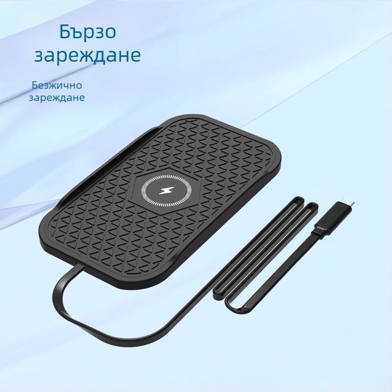 Автомобилен безжичен зарядник за Apple и Huawei телефони – 15W бързо Qi зарядно, QC3.0, 2A изход