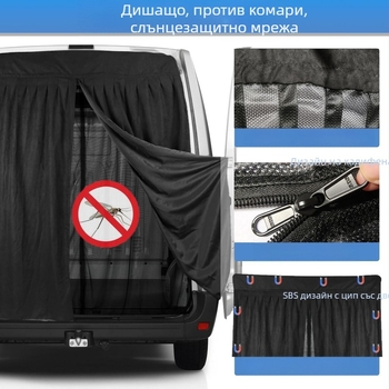 RV двойнослойна мрежа против насекоми за странична врата и задната врата