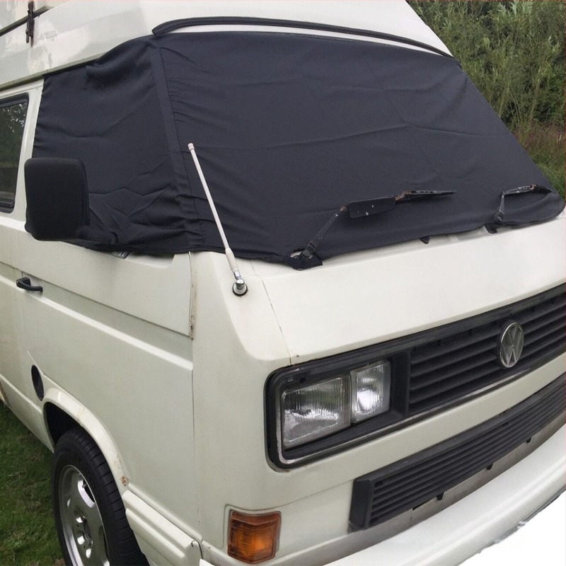 RV покривало за предното стъкло с нейлонова материя и PVC покритие, каре шарка, вградена монтажна система, възможност за лого