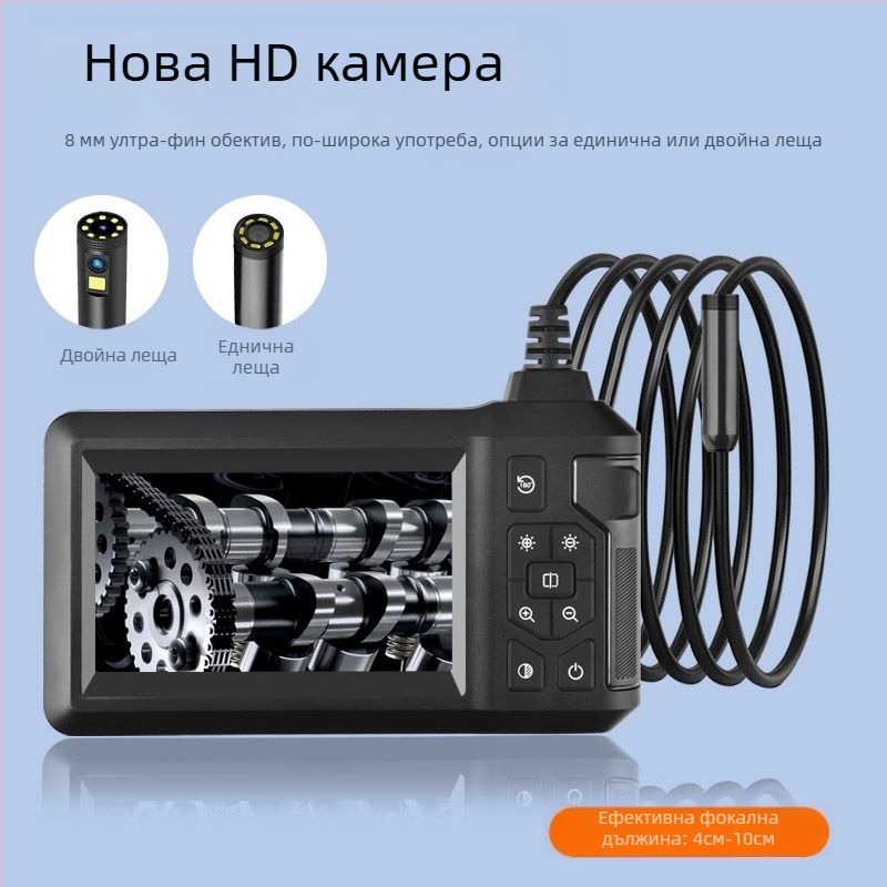 Индустриален тръбопроводен ендоскоп Jiuxi HD810 – 8 мм сонда, 70° зрително поле, IP68 водоустойчив, за тръбопроводни приложения