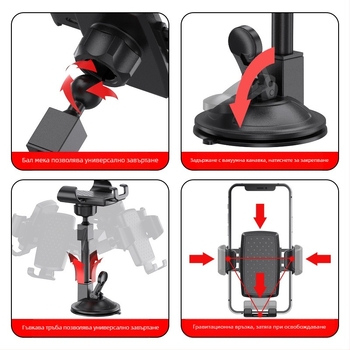 Shunwei държател за телефон за автомобил с вакуумна чашка, универсален монтаж за предното стъкло