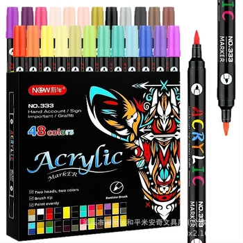 Двоен край маркер за акрил – водоустойчиви арт писалки за деца и ученици