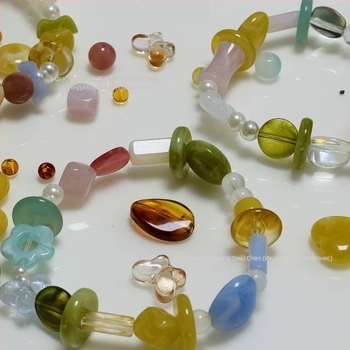 DIY бижута комплект от акрилни мъниста – смесени мъниста за гривни и телефонни синджири, 100 g