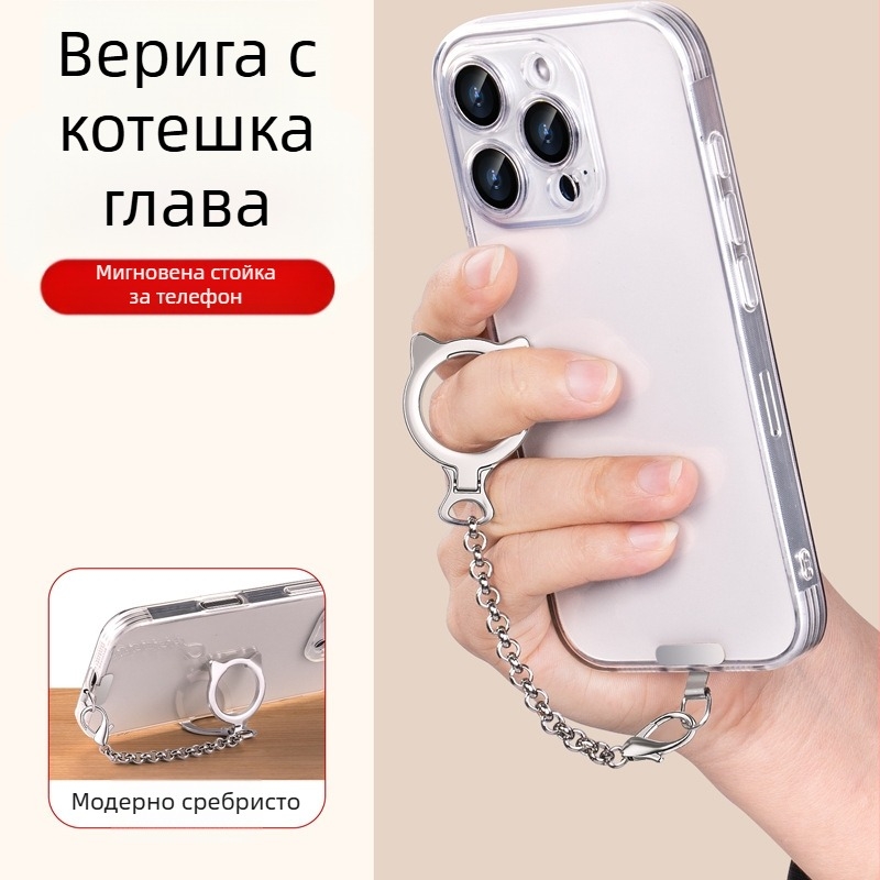 Ланярд за мобилен телефон с дизайн котешка глава, алуминиева сплав, метална катарама, отделям шнур, издръжлив