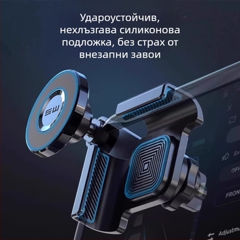 Tesla Model Y магнитен държач за телефон в автомобил с плаващ екран, snap-on монтаж, 10W безжично зареждане