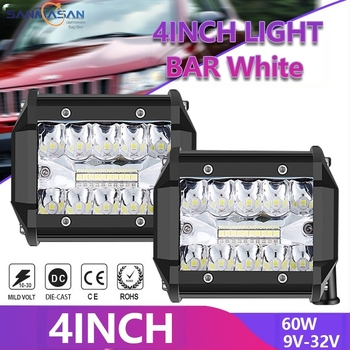 LED работна светлина с три лъча за мотоциклети и офроуд, 60W, 9–32V, алуминиева сплав, LED източник OSL, живот 50 000 ч, 6500–7000K, модел 60w20