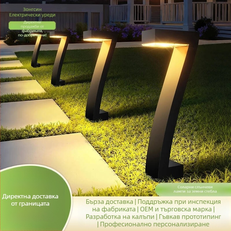 Соларна градинска LED земна лампа за двор – топла светлина, модел TG-JG10301, 5W, LED 2835, 6–12 часа светене, ретро носталгичен стил