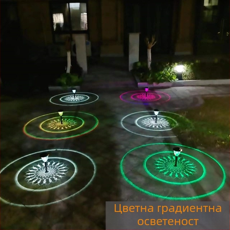 Соларна градинска лампа на колче с LED, IP55 водоустойчива, 6–12 ч непрекъснато осветяване, модел XHDM-2212, живот 100000 ч