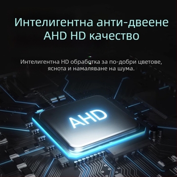 Камера за задно виждане на камион с четирирежимно наблюдение - резолюция 1920x1080, сигнали AHD/1080P и CVBS, 170° зрителен ъгъл, 12-24V, 8 LED