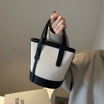 Дамска bucket bag в стил Urban simplicity, материал PU, чанта тип кофа, подплата от полиестер, цип за затваряне