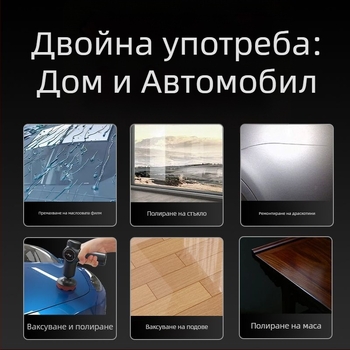 Безжична машина за полиране на автомобили, двоен режим за кола и дом, регулируема скорост, ABS материал