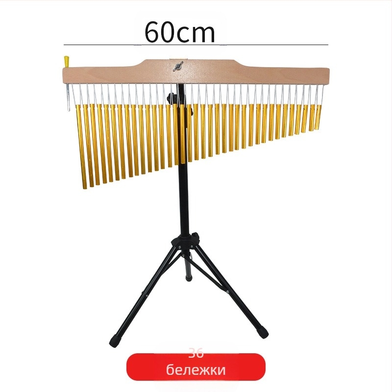 Дървени ветрови звънчета: комплект с 25-тона и 36-тона звънчета, дървено звуково дърво със скоба и 20 звънчета в ред; подходящо за възраст 7–14 години.