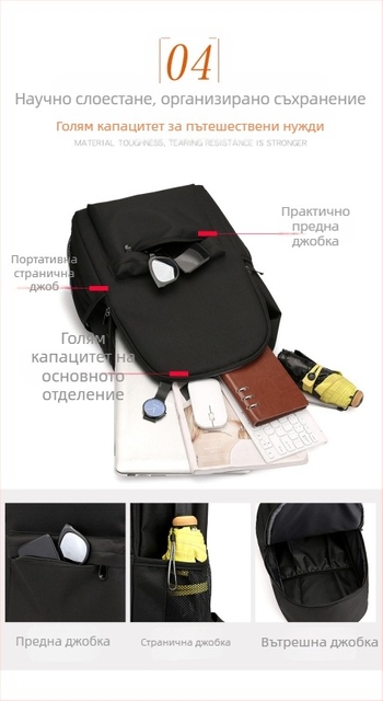 Учебна раница от платно с буквена шарка, дишаща, обем 20–35 л, подплата полиестер
