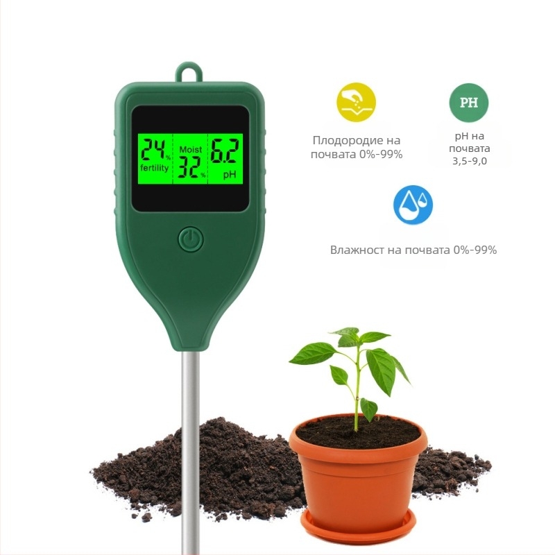 6-в-1 тестер за почва с измерване на pH, влажност, светлина и плодородие | Модел THE01879, Код на продукта 1000509934