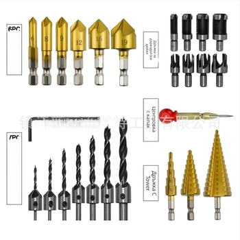 26-частен комплект битове за дървообработване: фаскиращи битове, центриращ удар и пагода битове