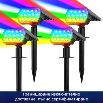 Соларна градинска лампа за тревни площи, IP65 водоустойчива, 2W източник на светлина, CE сертификация, геометричен/абстрактен дизайн, 6-12 часа непрекъснато осветление