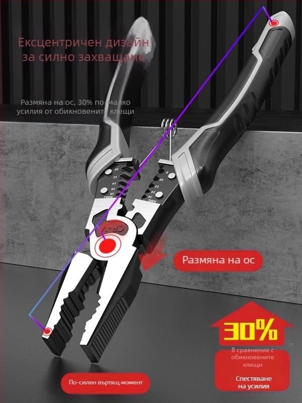 Заключващи клещи за електротехници, мултифункционални, индустриално качество, комплект
