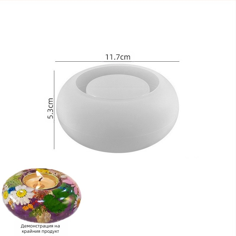 Силиконова форма за свещник – 3D кръгла/овална форма, за DIY гипсови орнаменти, форма за печене (Материал: силикон; Форма: кръгла; Употреба: свещник; Категория: форми за печене)