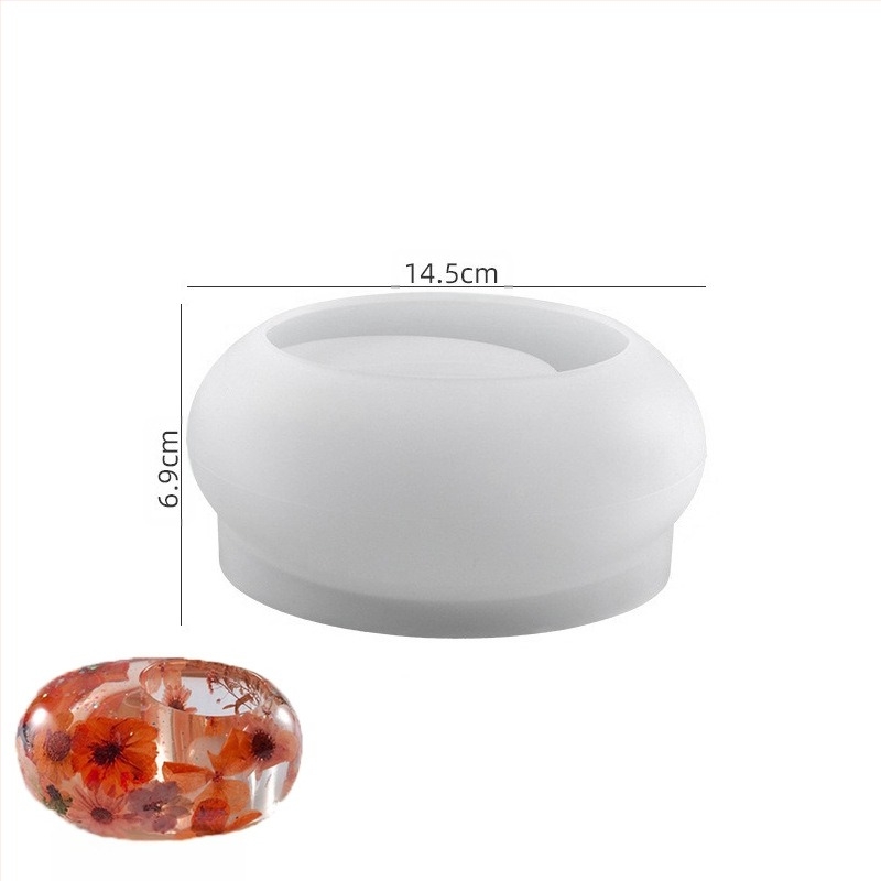 Силиконова форма за свещник – 3D кръгла/овална форма, за DIY гипсови орнаменти, форма за печене (Материал: силикон; Форма: кръгла; Употреба: свещник; Категория: форми за печене)