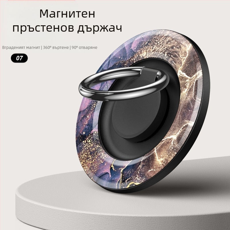 MagSafe съвместим магнитен пръстен за телефон с въртяща се настолна стойка, метално-пластмасова конструкция, възможност за персонализация