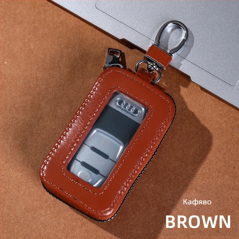 Унисекс чанта за ключове от PU, с двойна ципа, носене на талията, градски минимализъм, сезон Зима 2023