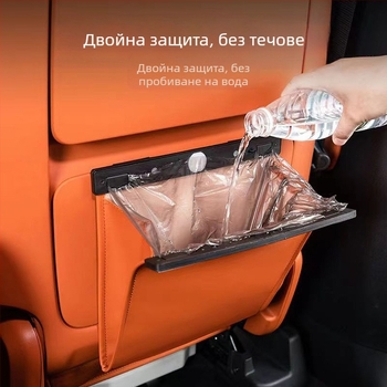 Кожена чанта-органайзер за задната седалка на автомобил, висяща, водоустойчива и персонализируема.