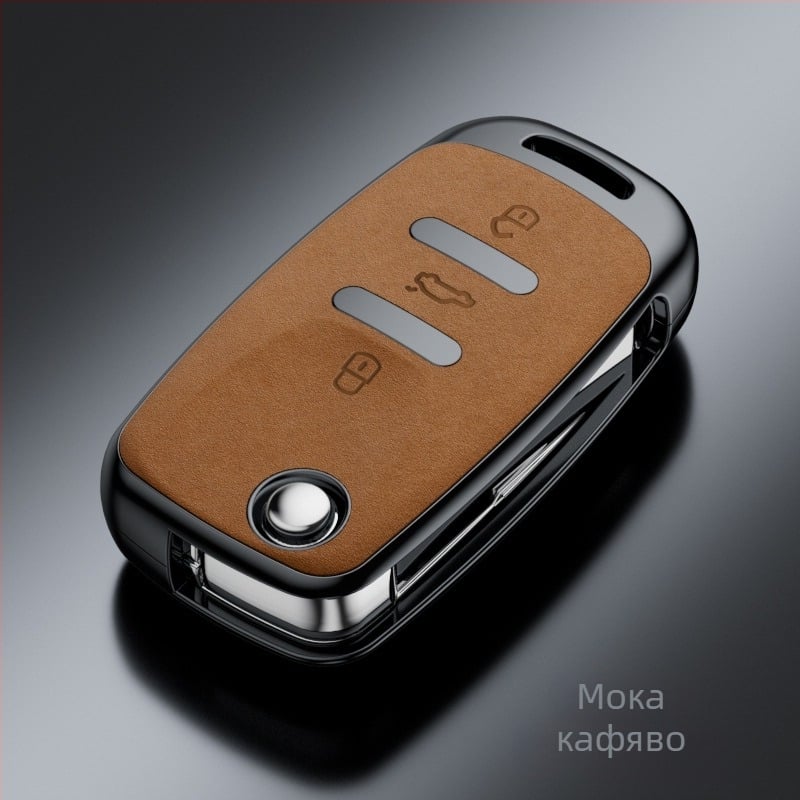 Калъф за ключове за модели на Volkswagen – Bai xi PVC, бизнес стил, Без персонализация, съвместим с Sagitar, Tiguan L, Lavida, Santana, Bora, Passat