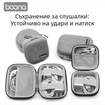 BN-F003 Калъф за съхранение на дигитални аксесоари | Oxford плат, 1 кг капацитет | за Bluetooth слушалки, кабели, зарядни и USB устройства