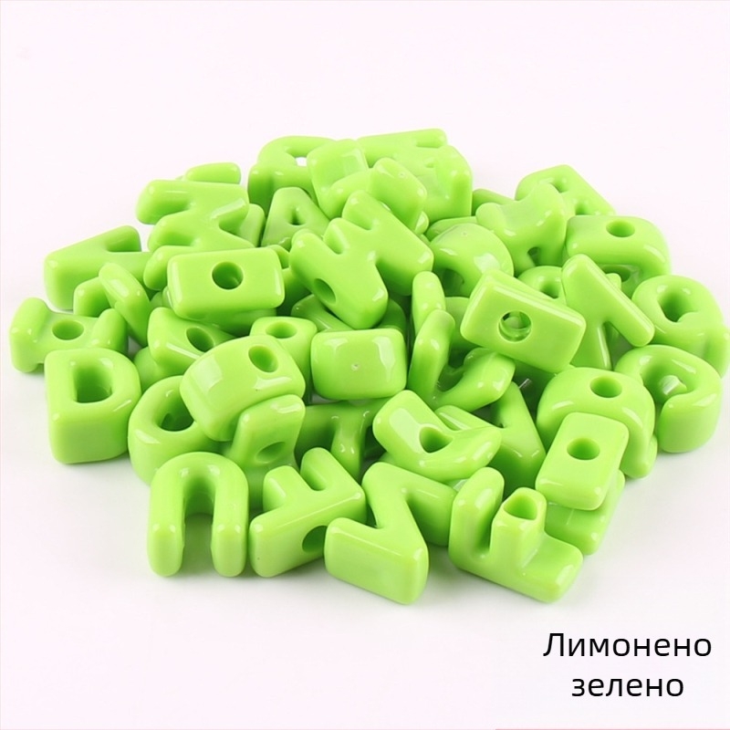 Разхлабени мъниста – Акрилни буквенни мъниста с големи дупки, английска азбука, DIY аксесоари за бижута, обработка: печене на боя, модерен стил, тотемен дизайн