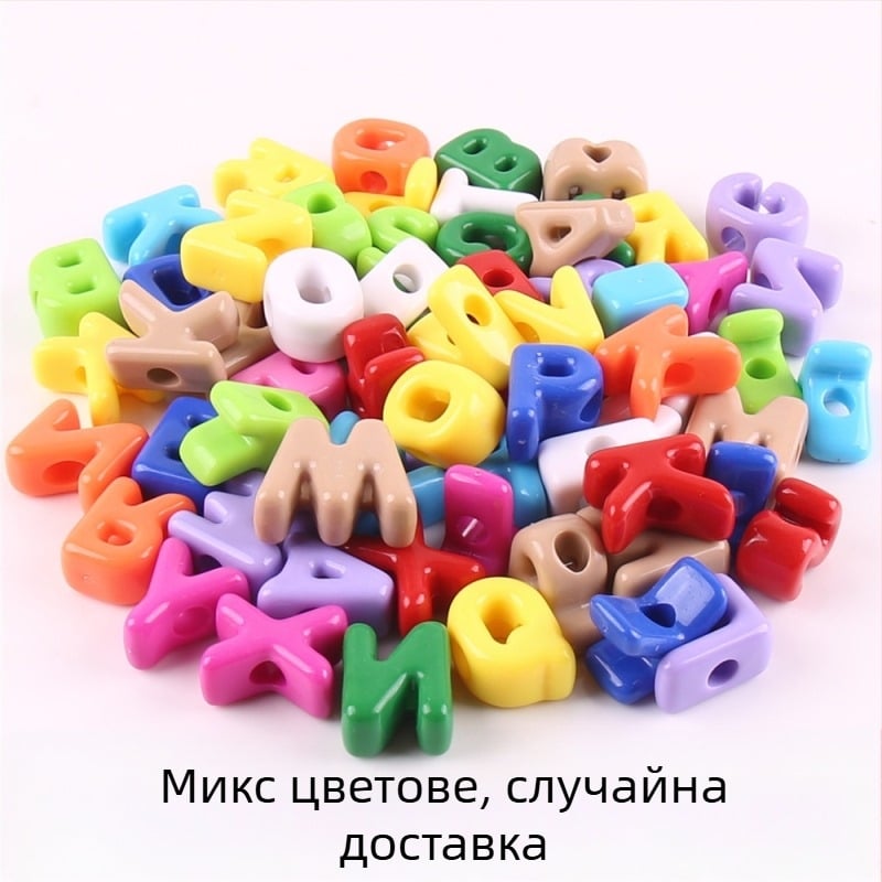 Разхлабени мъниста – Акрилни буквенни мъниста с големи дупки, английска азбука, DIY аксесоари за бижута, обработка: печене на боя, модерен стил, тотемен дизайн