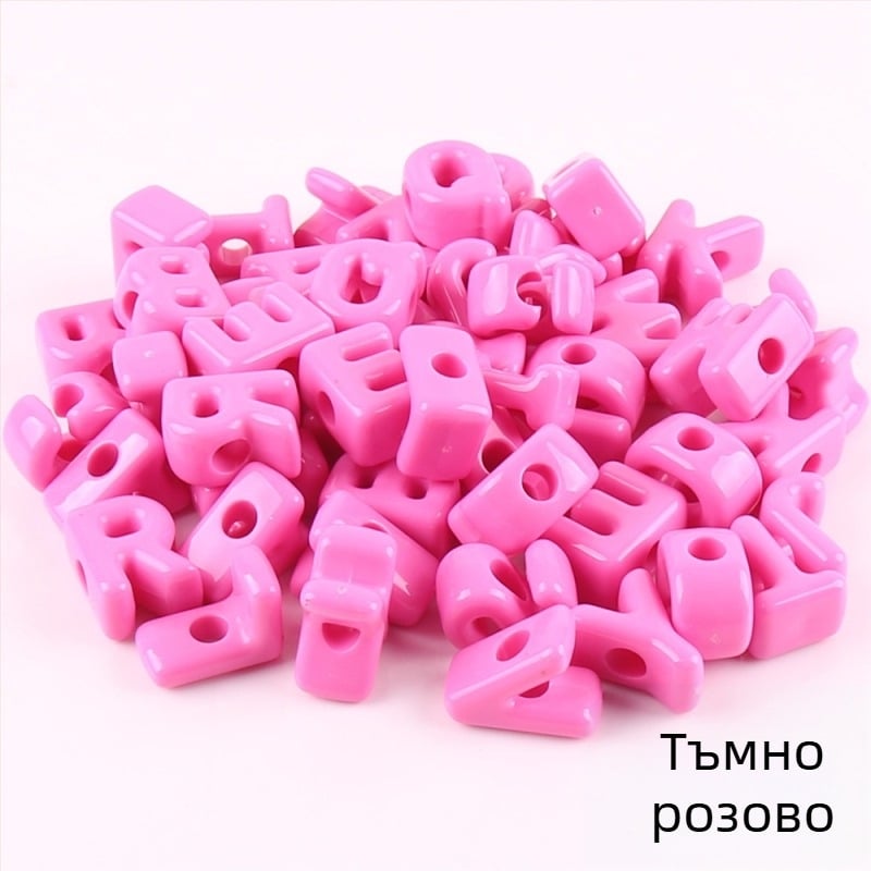 Разхлабени мъниста – Акрилни буквенни мъниста с големи дупки, английска азбука, DIY аксесоари за бижута, обработка: печене на боя, модерен стил, тотемен дизайн