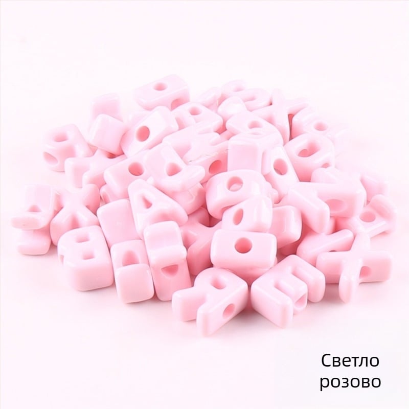 Разхлабени мъниста – Акрилни буквенни мъниста с големи дупки, английска азбука, DIY аксесоари за бижута, обработка: печене на боя, модерен стил, тотемен дизайн